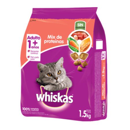 ALIMENTO SECO GATO ADULTO SABOR A POLLO, MIX DE PROTEINAS, PESCADO